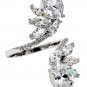 Fashion vertically symmetrical crystal silver ring