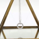 Sterling silver elegant small circle crystal necklace