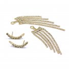 Gold fashion tassel diamond earrings