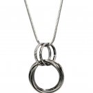 Silver black fashion interlocking circle necklace