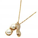 Gold peanut shape exquisite pearl necklace