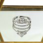 Lovely heart crystal silver ring