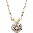 Gold fashion mini X front crystal necklace