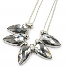 Silver gray crystal necklace