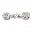 Silver fashionable rose crystal earrings