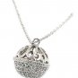 Sterling silver doraemon bell crystal necklace