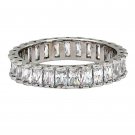 Silver fashion crystal row ring