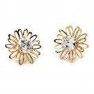 Gold cute daisy crystal earrings