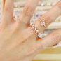 Silver fashion crystal grain ring