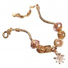 Gold fashion small daisy crystal bracelet