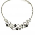 Silver black fashion laps crystal necklace