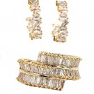 Gold fashion crystal ring earrings set