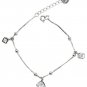 Silver delicate square crystal sterling silver bracelet