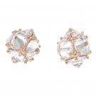 Rose gold sparkling sharp crystal earrings