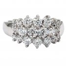 Silver fashion intensive claw crystal ring