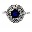 Silver fashion blue crystal silver ring