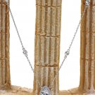 Sterling silver elegant crystal droplets silver necklace