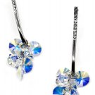 Silver lady pendant swarovski crystal earrings