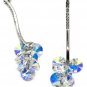 Silver lady pendant swarovski crystal earrings
