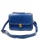 Navy blue smooth and bright leather handbags