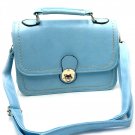 Light blue smooth and bright leather handbags