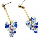 Gold pendant swarovski crystal earrings