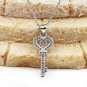 Sterling silver love key necklace