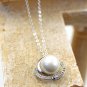 Silver fashion clavicle chain bead necklace ring set