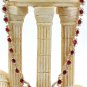 Gold classic red crystal necklace earrings set
