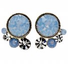 Blue lovely crystal little feet earrings