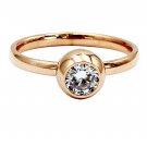 Fashion bullet head crystal rose gold ring