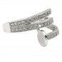 Silver fashion micro pave crystal belt ring