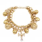Gold fashion bow pendant bracelet