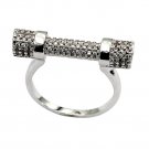 Fashion silver crystal reel ring