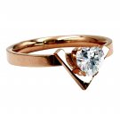 Fashion rose gold crystal heart ring