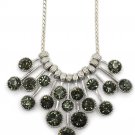 Black fashion pendant silver circle crystal necklace