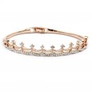 Rose gold fashion small crystal crown bracelet
