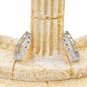 Silver fashion key necklace earrings crystal set