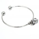 Silver fashion square crystal bracelet