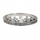 Fashion mini crystal crown silver ring