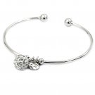 Silver fashion crystal ball bracelet