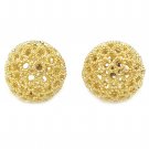 Gold pierced ball earrings