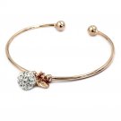 Rose gold fashion crystal ball bracelet