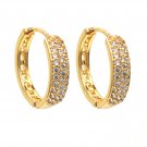 Gold fashion small crystal circle earrings