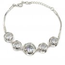 Silver fashion crystal flower bracelet