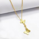 Gold fashion golden butterfly pendant necklace