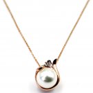 Gold temperament pearl crystal necklace