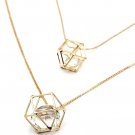 Gold fashion double crystal necklace