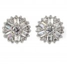 Fashion small lady crystal silver earrings