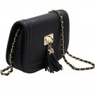 Black fringed leather sweet little purse